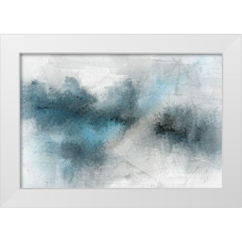 New Modern Blue White Modern Wood Framed Art Print by Kimberly, Allen