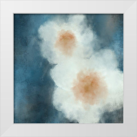 Two White Blooms White Modern Wood Framed Art Print by Kimberly, Allen