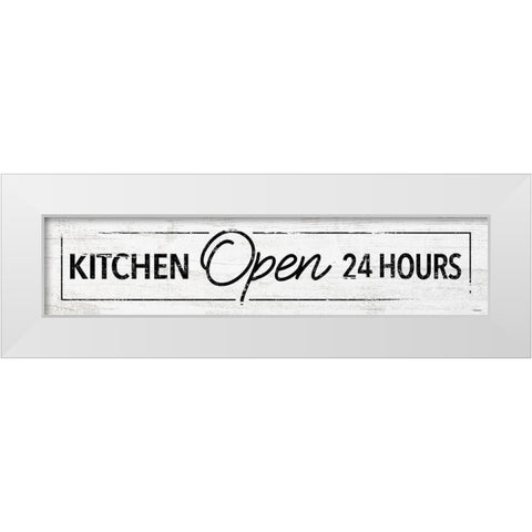 Kitchen 24 Hours White Modern Wood Framed Art Print by Koetsier, Albert