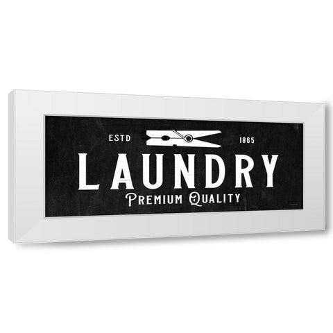Laundry Sign White Modern Wood Framed Art Print by Koetsier, Albert