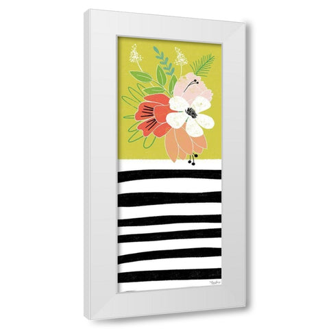 Green Floral White Modern Wood Framed Art Print by Louise, Gigi