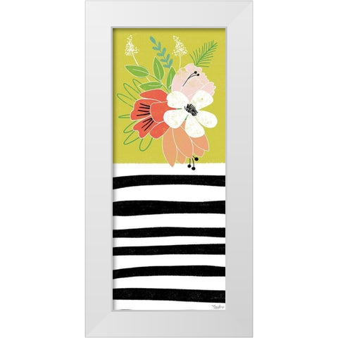 Green Floral White Modern Wood Framed Art Print by Louise, Gigi