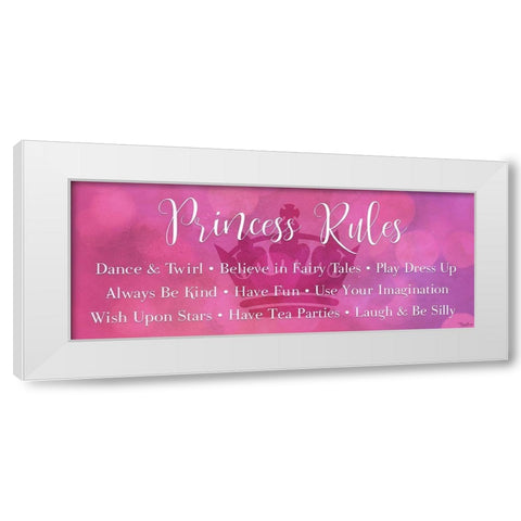 Princess Rules White Modern Wood Framed Art Print by Louise, Gigi