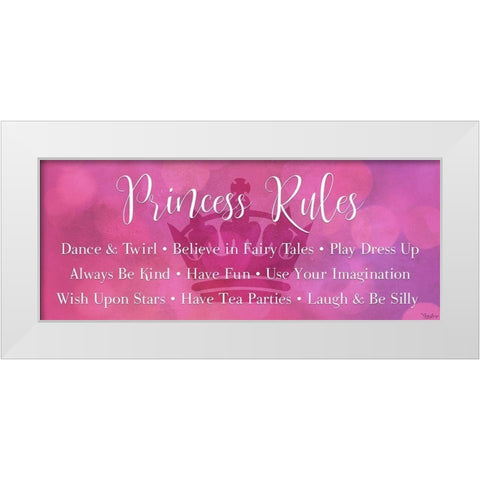Princess Rules White Modern Wood Framed Art Print by Louise, Gigi
