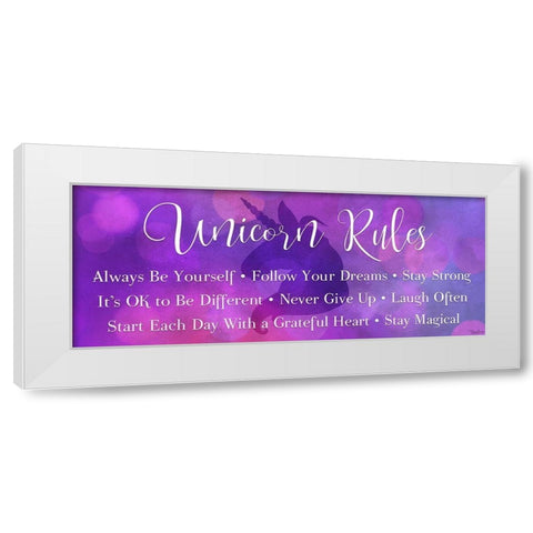 Unicorn Rules White Modern Wood Framed Art Print by Louise, Gigi