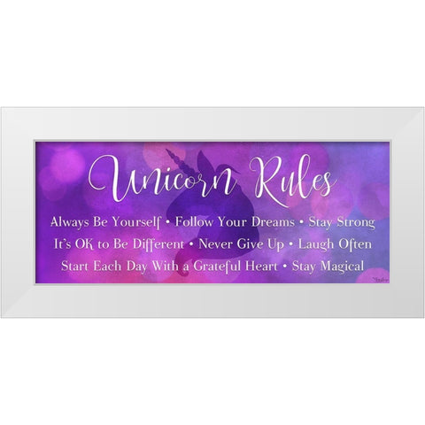 Unicorn Rules White Modern Wood Framed Art Print by Louise, Gigi
