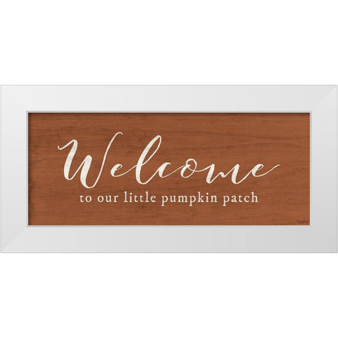 Welcome Pumpkin Patch White Modern Wood Framed Art Print by Louise, Gigi