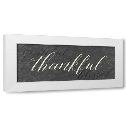 Galvanized Thankful White Modern Wood Framed Art Print by Louise, Gigi