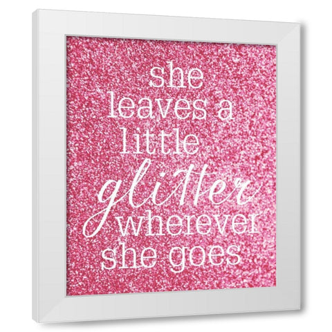 She Glitter White Modern Wood Framed Art Print by Louise, Gigi