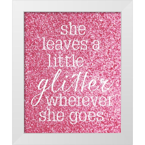 She Glitter White Modern Wood Framed Art Print by Louise, Gigi