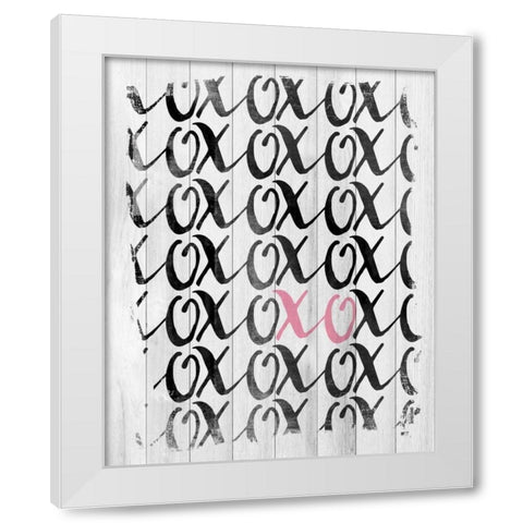XOXO White Modern Wood Framed Art Print by Louise, Gigi