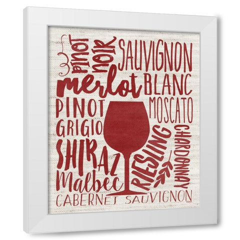 Wine Types White Modern Wood Framed Art Print by Louise, Gigi
