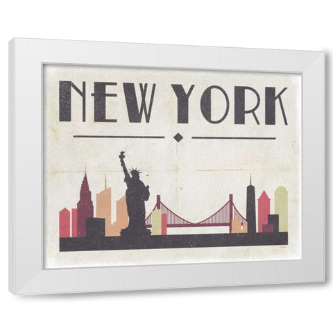 New York White Modern Wood Framed Art Print by Louise, Gigi
