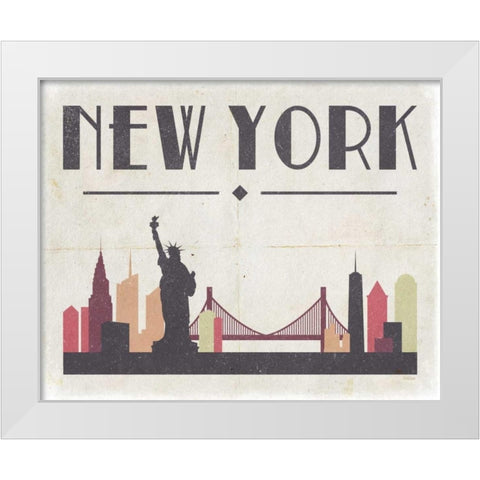 New York White Modern Wood Framed Art Print by Louise, Gigi