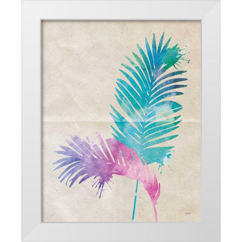 Acrea Palm White Modern Wood Framed Art Print by Louise, Gigi
