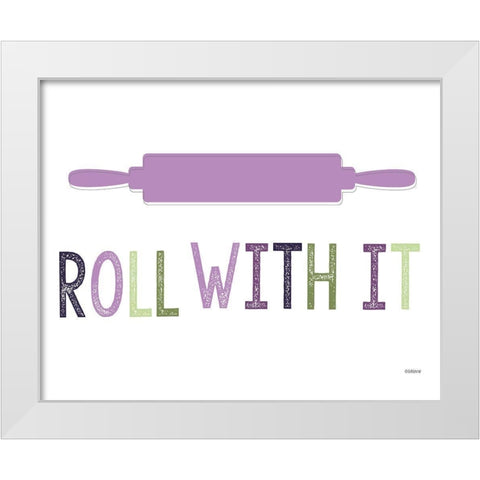 Roll With It White Modern Wood Framed Art Print by Louise, Gigi
