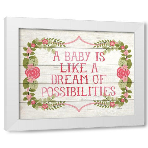 Baby Possibilities White Modern Wood Framed Art Print by Louise, Gigi
