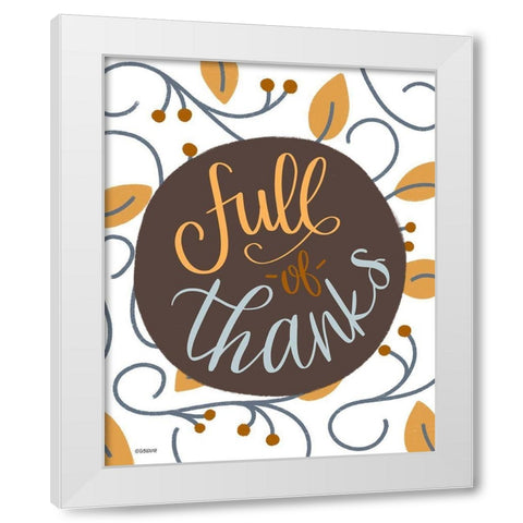 Full Thanks White Modern Wood Framed Art Print by Louise, Gigi