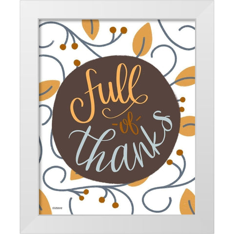 Full Thanks White Modern Wood Framed Art Print by Louise, Gigi