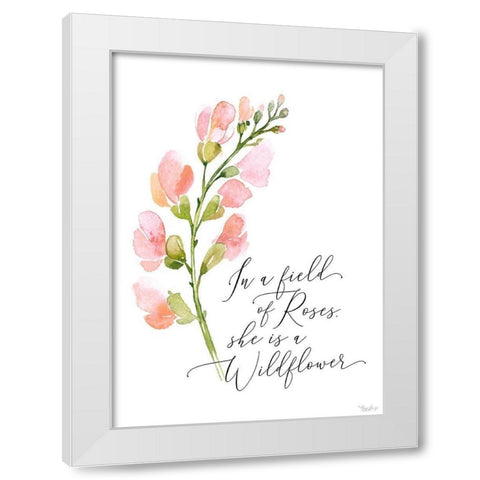 Wildflower White Modern Wood Framed Art Print by Louise, Gigi