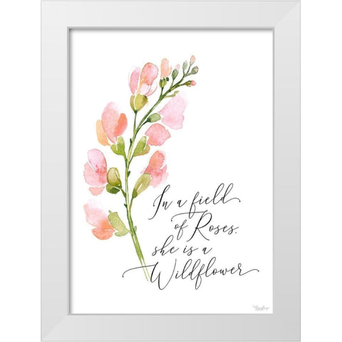 Wildflower White Modern Wood Framed Art Print by Louise, Gigi