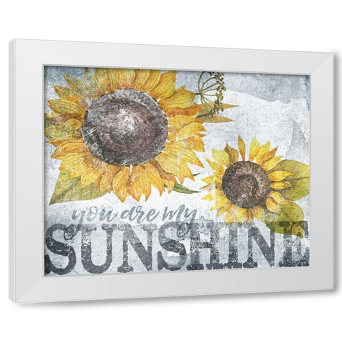 Sunshine Sunflower White Modern Wood Framed Art Print by Louise, Gigi