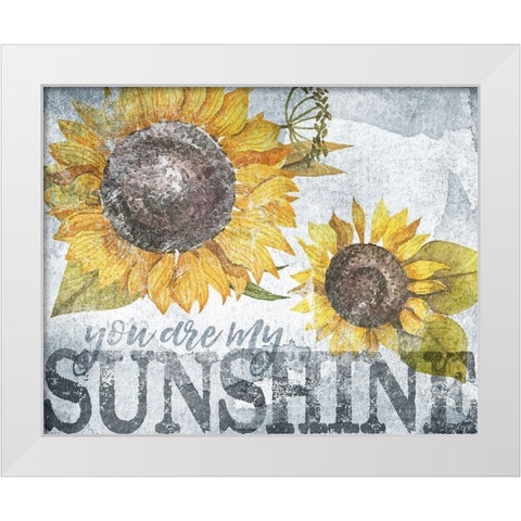 Sunshine Sunflower White Modern Wood Framed Art Print by Louise, Gigi