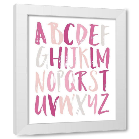 Girls Upper Letters White Modern Wood Framed Art Print by Louise, Gigi