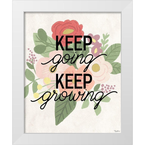 Keep Growing White Modern Wood Framed Art Print by Louise, Gigi