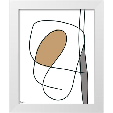 Abstract Neutral 1 White Modern Wood Framed Art Print by Louise, Gigi