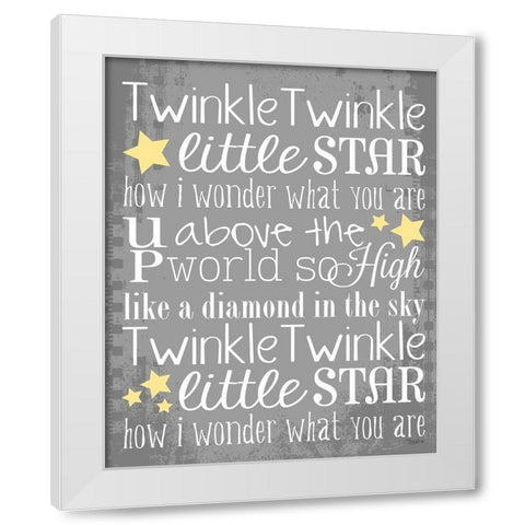 Twinkle Gray White Modern Wood Framed Art Print by Louise, Gigi