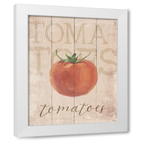 Tomatoes White Modern Wood Framed Art Print by Louise, Gigi