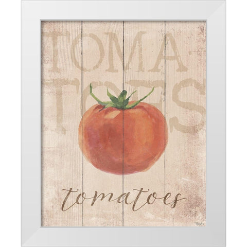 Tomatoes White Modern Wood Framed Art Print by Louise, Gigi