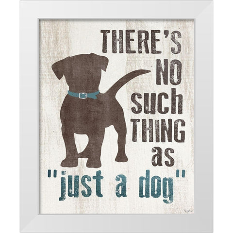 Just Dog White Modern Wood Framed Art Print by Louise, Gigi