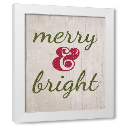 Merry Bright White Modern Wood Framed Art Print by Louise, Gigi