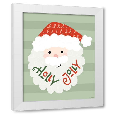 Holly Jolly White Modern Wood Framed Art Print by Louise, Gigi