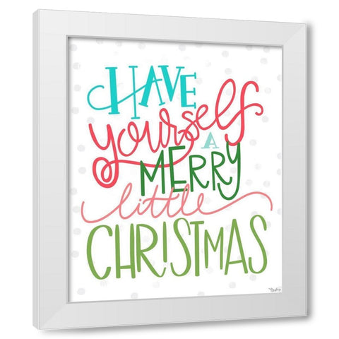 Merry Little White Modern Wood Framed Art Print by Louise, Gigi