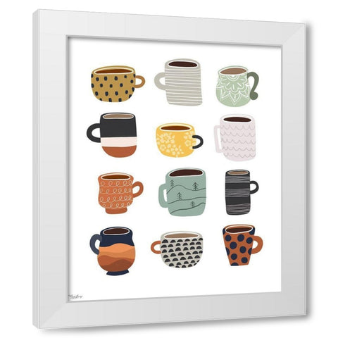 Fall Coffee White Modern Wood Framed Art Print by Louise, Gigi