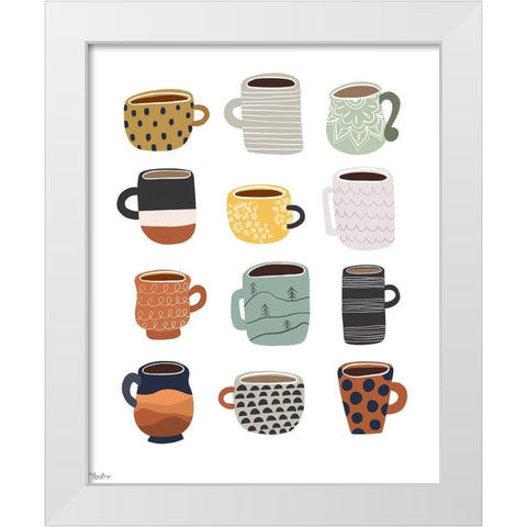 Fall Coffee White Modern Wood Framed Art Print by Louise, Gigi