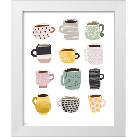 Coffee White Modern Wood Framed Art Print by Louise, Gigi
