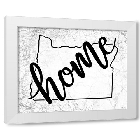 Oregon Home Map White Modern Wood Framed Art Print by Louise, Gigi