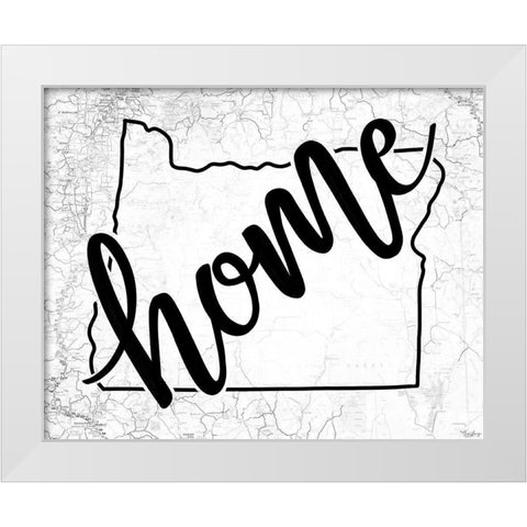 Oregon Home Map White Modern Wood Framed Art Print by Louise, Gigi