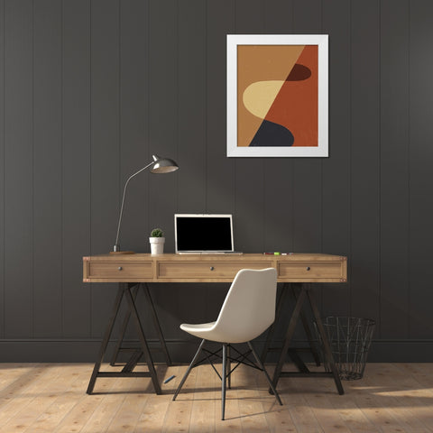 Tribeca Abstract White Modern Wood Framed Art Print by Louise, Gigi