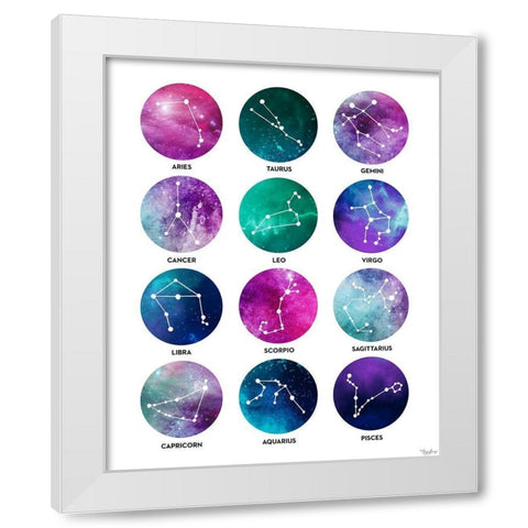 Zodiac White Modern Wood Framed Art Print by Louise, Gigi