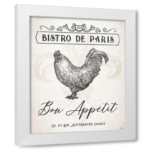 France Bistro White Modern Wood Framed Art Print by Louise, Gigi