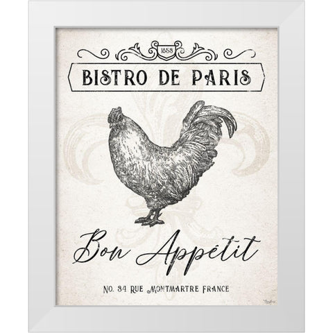 France Bistro White Modern Wood Framed Art Print by Louise, Gigi
