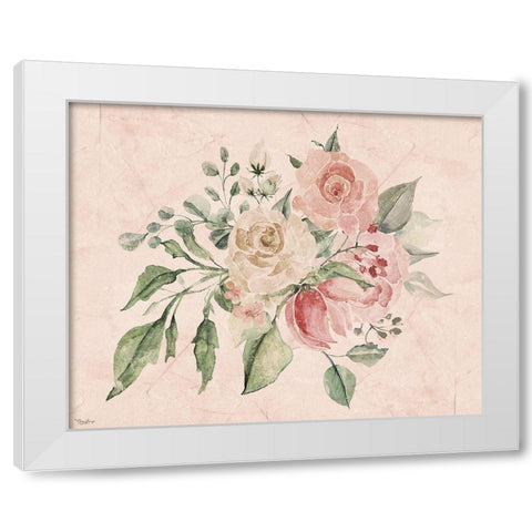 Blush Floral White Modern Wood Framed Art Print by Louise, Gigi