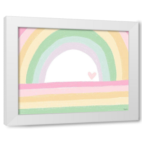 Pastel Rainbow White Modern Wood Framed Art Print by Louise, Gigi