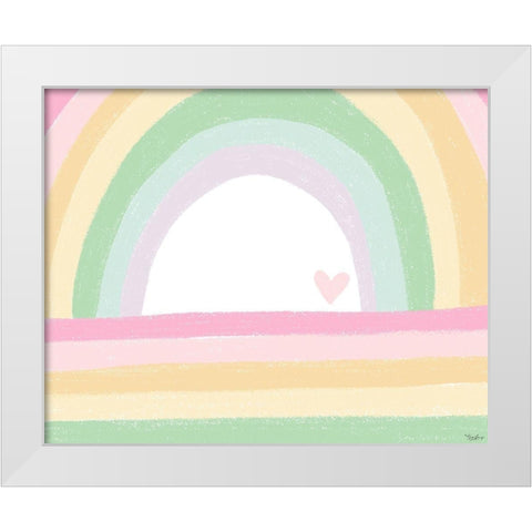 Pastel Rainbow White Modern Wood Framed Art Print by Louise, Gigi