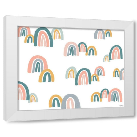 Rainbows White Modern Wood Framed Art Print by Louise, Gigi